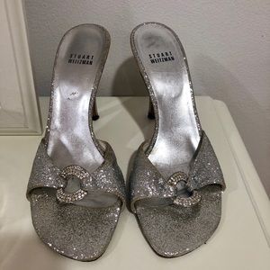 Stuart Weissman Silver stilettos. Size 8
